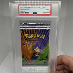 Pokemon 1st Edition Pack Graded WOTC PSA 9 Mint 2000 KOGA Gym Challenge - Image 1
