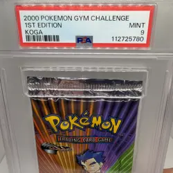 Pokemon 1st Edition Pack Graded WOTC PSA 9 Mint 2000 KOGA Gym Challenge - Image 3