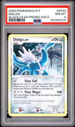 2009 POKEMON DIAMOND & PEARL BLACK STAR PROMO HOLO #DP49 DIALGA PSA 8 - Image 1