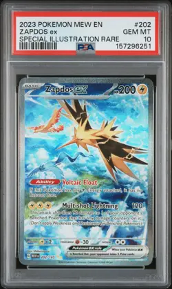 2023 POKEMON MEW EN-151 SPECIAL ILLUSTRATION RARE #202 ZAPDOS EX PSA 10 - Image 1