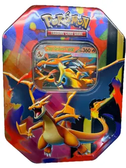 Pokemon TCG Mega Charizard X & Y EX Tin (6 Y & 2X) - Image 1