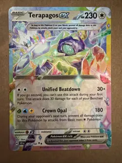 Pokemon TCG Stellar Crown Holo Double Rare Terapagos EX 128/142 Sv07 - Image 1