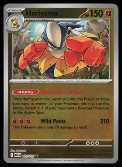 Hariyama 073/132 Rare Mega Evolution Pokemon Reverse Holo Near Mint - Image 1