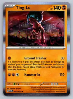 Ting-Lu 110/167 Rare Twilight Masquerade Pokemon Holo Near Mint - Image 1