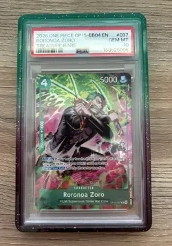2026 ONE PIECE OP15-EB04-ADVENTURE ON KAMI'S ISLAND #037 RORONOA ZORO PSA 10 - Image 1