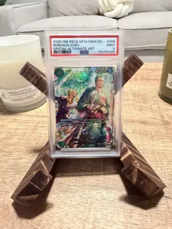 2026 ONE PIECE OP14-EB04-THE AZURE SEA'S SEVEN #006 RORONOA ZORO SP PSA 9 MINT - Image 1