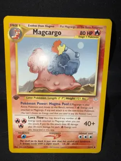 Pokemon TCG Magcargo Neo Revelation Card 33/64 1st Edition Non Holo Vintage VLP - Image 1