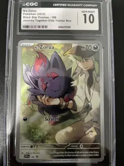 Pokemon N's Zorua 189 Sv: Scarlet & Violet Promo Cards Holo - CGC 10! - Image 1