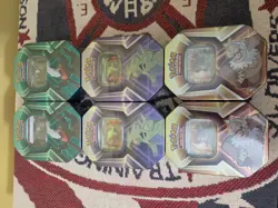 Pokemon TCG FACTORY SEALED Triple Whammy tins CASE (6 Tins) - Image 1