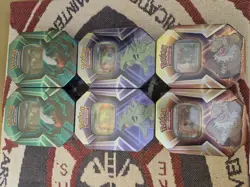 Pokemon TCG FACTORY SEALED Triple Whammy tins CASE (6 Tins) - Image 2