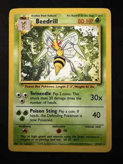 Beedrill - 1999 Pokemon Base Set 17/102 - Vintage WOTC - Image 1