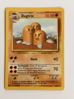 Wizards of the Coast Pokemon TCG Dugtrio Base Set Rare ENG 1999 19/102 70HP - Image 1