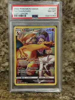 Pokemon Charizard TG03 Full Art Lost Origin Trainer Gallery PSA 8 - NEW SLAB! - Image 1