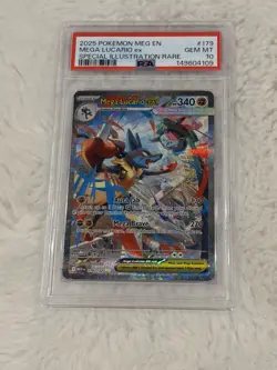 2025 Pokemon MEG EN Special Illustration Rare #179 Mega Lucario ex PSA 10 - Image 1