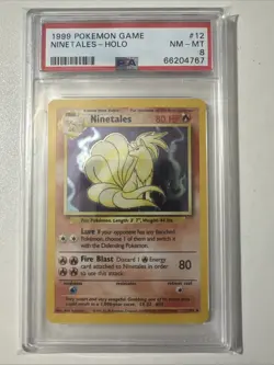 Pokemon PSA 8 Ninetales 012/102 Base Set Holo - Image 1