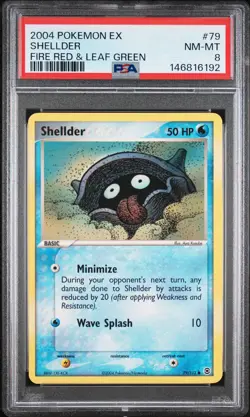 2004 POKEMON EX FIRE RED & LEAF GREEN #79 SHELLDER PSA 8 - Image 1