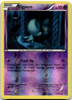 Elgyem 73/162 Common BREAKthrough Pokemon Reverse Holo Near Mint - Image 1