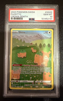 Pokemon TCG SWSH Ditto Crown Zenith GG22 Trainer Gallery Low Pop PSA 10 Gem Mint - Image 1