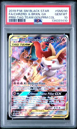 POKEMON BLACK STAR PROMO CHARIZARD & BRAIXEN GX #SM230 PSA 10 Gem Mint 134331410 - Image 1