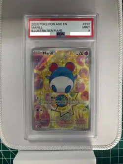 2026 POKEMON ASC EN-ASCENDED HEROES ILLUSTRATION RARE #232 MARILL PSA 9 - Image 1
