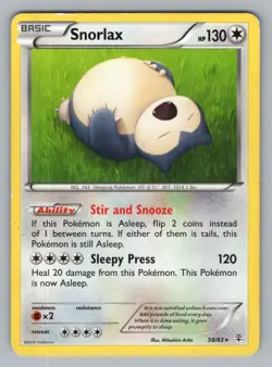 SNORLAX 58/83 R GENERATIONS POKEMON LP GEN 2016|} - Image 1