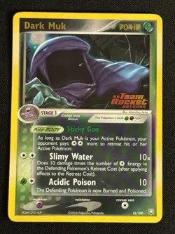 Pokemon TCG Dark Muk Ex Team Rocket Returns 16/109 Reverse Holo Stamped SWIRL - Image 1
