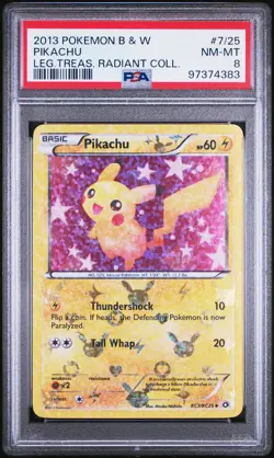 Pikachu RC7/RC25 Legendary Treasures Radiant Collection Pokemon PSA 8 - Image 1