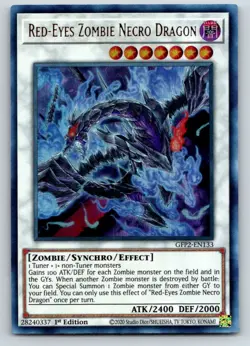 Red-Eyes Zombie Necro Dragon GFP2-EN133 Ghosts Yu-Gi-Oh 1st Edition Holo NM - Image 1