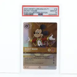 Disney Lorcana Mickey Mouse Friendly Face D100 Foil Promo #18 PSA 10 - Image 1