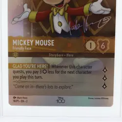 Disney Lorcana Mickey Mouse Friendly Face D100 Foil Promo #18 PSA 10 - Image 3
