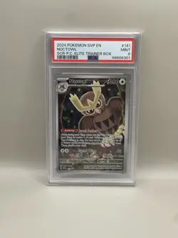 Noctowl SVP 141 Scarlet Violet Promo Pokemon Center Stamp PSA 9 - Image 1