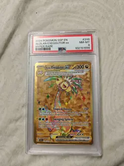 PSA 8 2024 POKEMON SSP SURGING SPARKS 248 ALOLAN EXEGGUTOR EX HYPER RARE - Image 1
