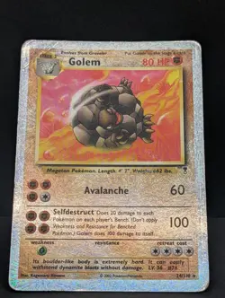 Golem Reverse Holo Rare Legendary Collection Pokemon TCG Nintendo fireworks MP - Image 3