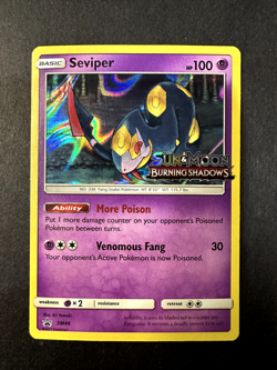 Pokemon - Seviper SM46 - Sun & Moon Burning Shadows Stamped Promo NM - Image 1
