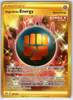 Single Strike Energy 183/163 Secret Rare Battle Styles Pokemon Holo Near Mint - Image 1