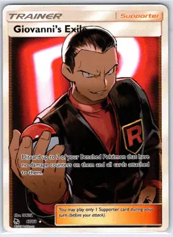 Giovanni's Exile 67/68 Ultra Rare Hidden Fates Pokemon Holo Near Mint - Image 1