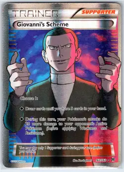 Giovanni's Scheme 162/162 Ultra Rare BREAKthrough Pokemon Holo Near Mint - Image 1