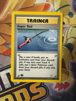 Super Rod 103/111 Neo Genesis Pokemon 1st Edition Trainer WOTC NM - Image 1