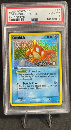 2005 POKEMON EX DEOXYS 57/107 CORPHISH REVERSE FOIL PSA 8 - Image 1