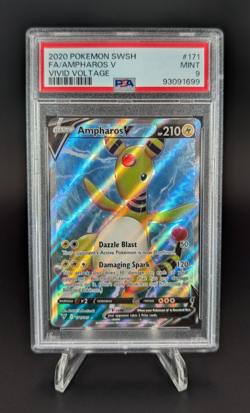 Ampharos V 2020 Pokemon SWSH Vivid Voltage Full Art #171 PSA 9 - Image 1
