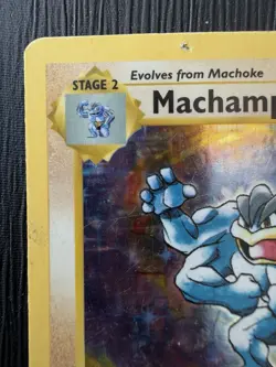 Machamp 008/102 1st Edition Shadowless Holo - Pokemon Base Set HP-DMG - Image 2