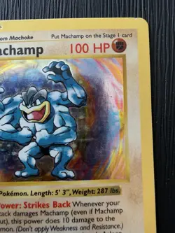 Machamp 008/102 1st Edition Shadowless Holo - Pokemon Base Set HP-DMG - Image 3