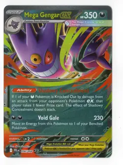 Mega Gengar ex 056/094 Double Rare Phantasmal Flames Pokemon Near Mint - Image 1