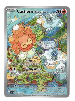 Castform Sunny Form 195/191 Illustration Rare Surging Sparks Pokemon Near Mint - Image 1