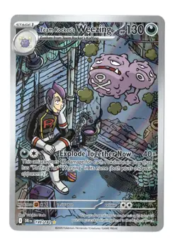 Team Rocket's Weezing 199/182 Illustration Rare Destined Rivals Pokemon NM - Image 1