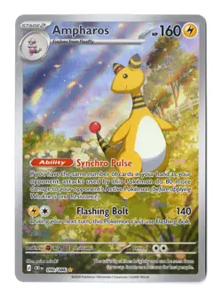 Ampharos 090/086 Shiny Rare ME04: Chaos Rising Pokemon Holo Near Mint - Image 1