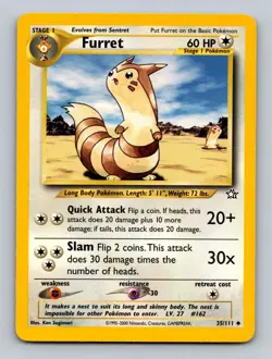 Furret 35/111 Uncommon Neo Genesis Pokemon Unlimited Lightly Played - Image 1