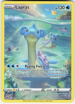 Pokemon Lapras GG05/GG70 Holo Crown Zenith Galarian Gallery Pokemon NM - Image 1