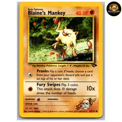 Blaine's Mankey Common Gym Challenge 63/132 NM - Image 1