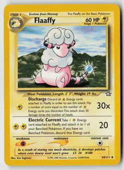 Flaaffy 34/111 Uncommon Neo Genesis Pokemon Unlimited Lightly Played - Image 1